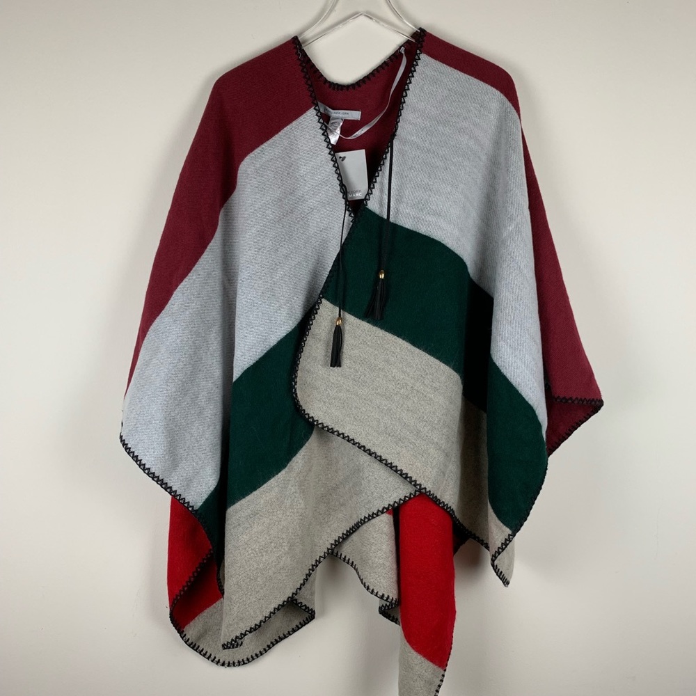 Andrew Marc Boho Western Poncho Bon Fire wrap